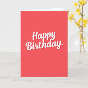 Coral Minimal Happy Birthday Card