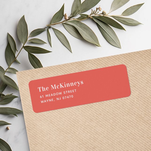 Coral Minimalist Return Address (Creator Uploaded)