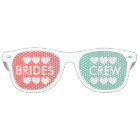 Coral mint brides crew bachelorette party shades