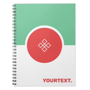 Coral, mint green minimal geometric design notebook