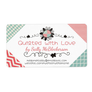 coral mint quilting seamstress flower stitching