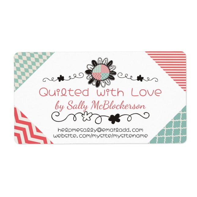 coral mint quilting seamstress flower stitching (Front)