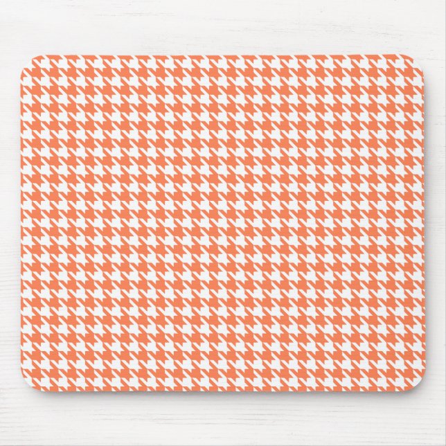 Coral Modern Houndstooth at Emporiomoffa Mouse Mat (Front)