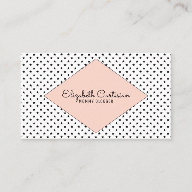 Coral Modern Stars Business Card (Front)