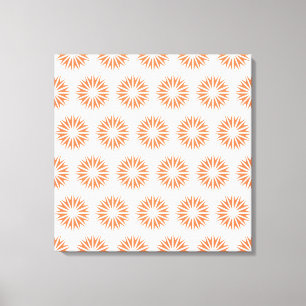 Coral Modern Sunbursts Canvas Print