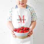 Coral Monogram Initial and Name Personalised Kids Apron<br><div class="desc">Custom designed child's apron, perfect for your little chef in training! Personalise it with her monogram name and initial or other custom text. Click Customise It to change fonts and colours or add more text or images to create a special one of a kind gift. Also available in adult sized...</div>