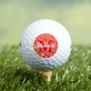 Coral Monogram Personalised Golf Ball