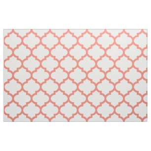 Coral Moroccan Trellis Pattern Fabric