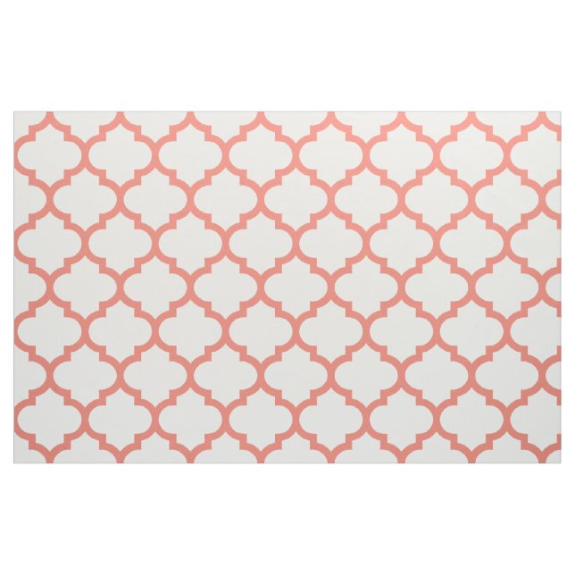 Coral Moroccan Trellis Pattern Fabric (Fat Quarter)