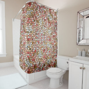 Coral Mosaics shower curtain