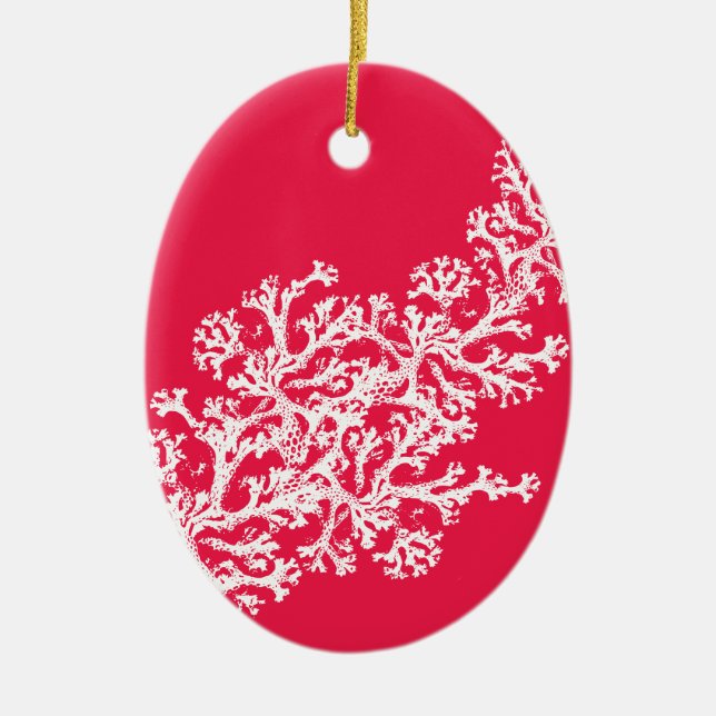 Coral Motif Ceramic Tree Decoration (Front)