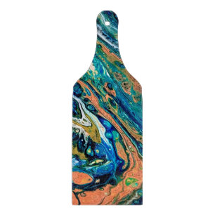 Coral N Blue Southwestern Beach Abstract  Cutting Board
