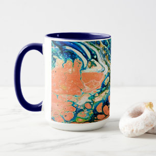 Coral N Blue Southwestern Beach Abstract  Mug