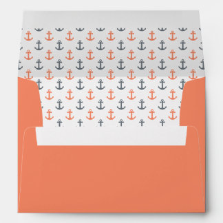 Coral Nautical Anchor Orange Beach Summer Envelopes