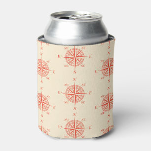 Coral Nautical Sailing Compass Can Cooler