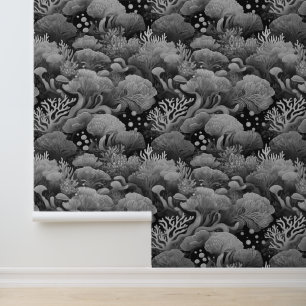 Coral Nautical Under The Sea Ocean Life Grey  Wallpaper