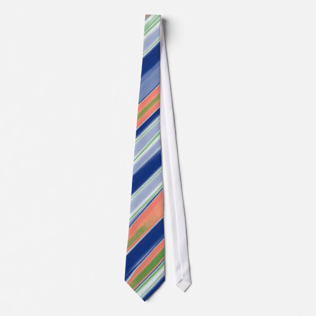 Coral Navy Mint Abstract Stripes Tie (Front)