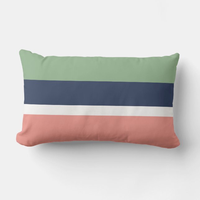 Coral Navy Throw Pillow (Front)