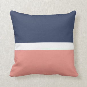 Coral Navy Throw Pillow