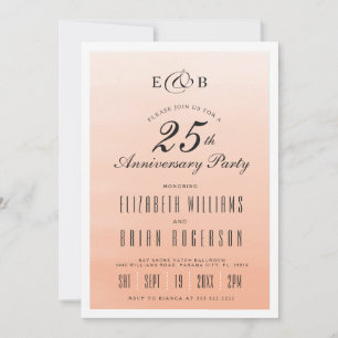 Coral Ombre   Anniversary Invitation