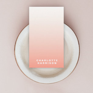 Coral Ombre   Blush Pink Modern Minimalist Stylish Business Card