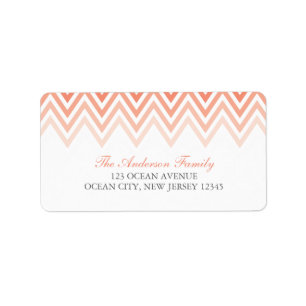 Coral Ombre Chevrons Label