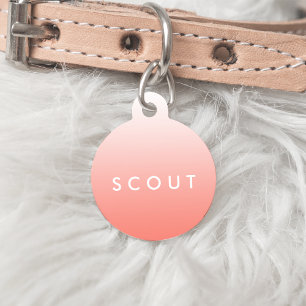 Coral Ombre Gradient Pet Tag