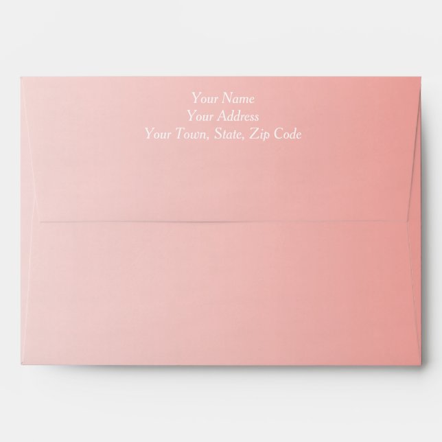 Coral Ombre Wedding Invitation Envelope (Back (Top Flap))
