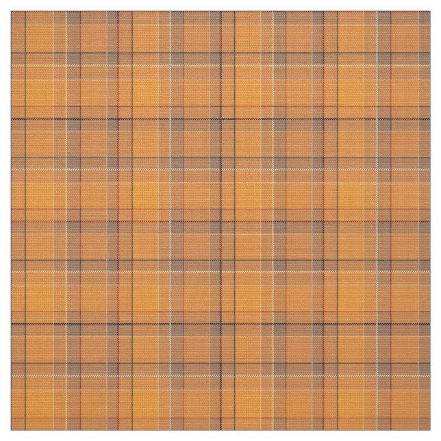 Coral, orange, brown tartan plaid fabric (Swatch)