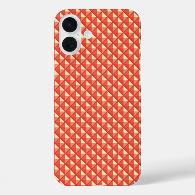 Coral orange, enamel look, studded grid Case-Mate iPhone case (Back)