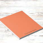 Coral orange name notepad<br><div class="desc">Coral,  orange background colour. Personalise and add your name. Black text.</div>