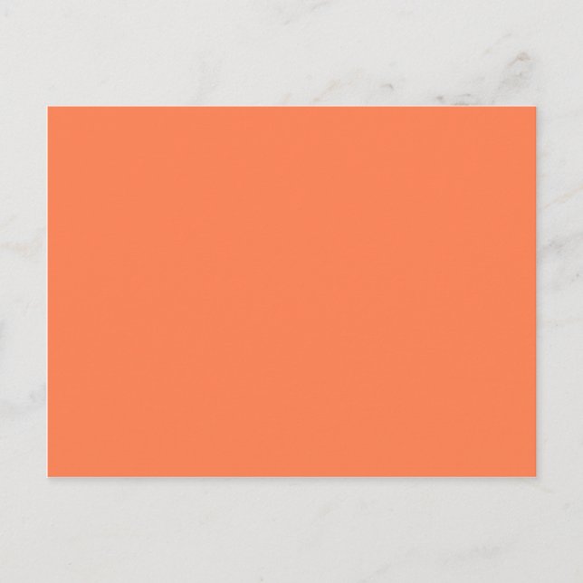 Coral (Orange Pink) Solid Colour Postcard (Front)