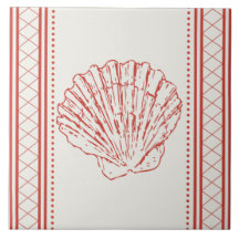 Coral Orange Scallop Sea Shell Coastal