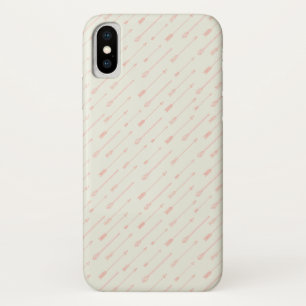 Coral Outlined Arrows Pattern iPhone X Case