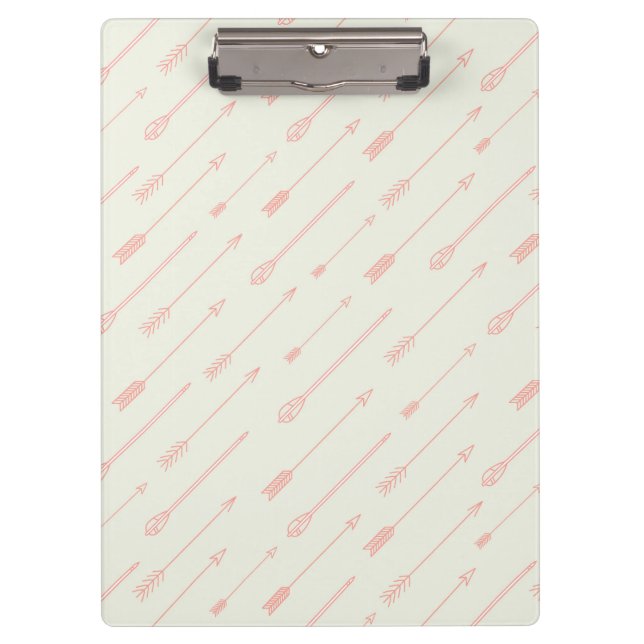 Coral Outlined Arrows Pattern Clipboard (Front)
