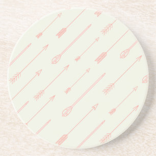 Coral Outlined Arrows Pattern Coaster