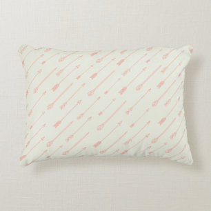 Coral Outlined Arrows Pattern Decorative Cushion