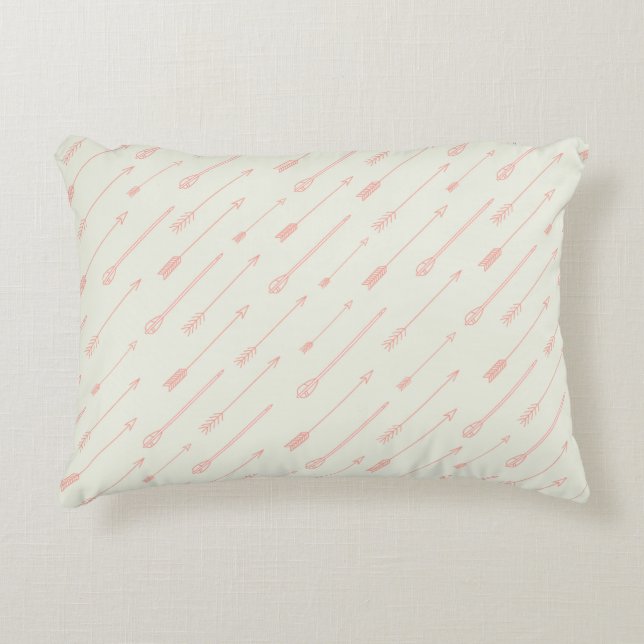 Coral Outlined Arrows Pattern Decorative Cushion (Front)