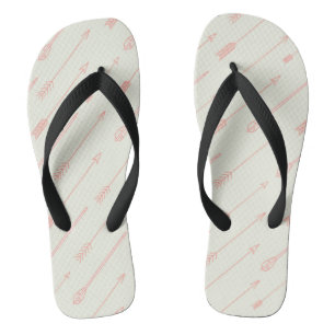 Coral Outlined Arrows Pattern Flip Flops