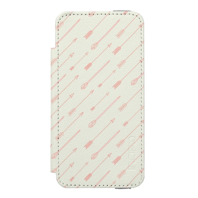 Coral Outlined Arrows Pattern Incipio iPhone Wallet Case (Folio Front)