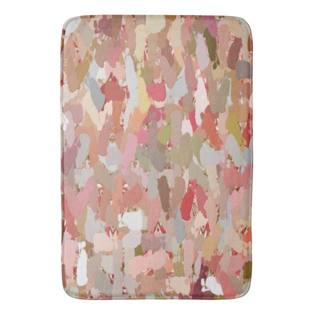 Coral Paint Splatter bath mat (Front Vertical)
