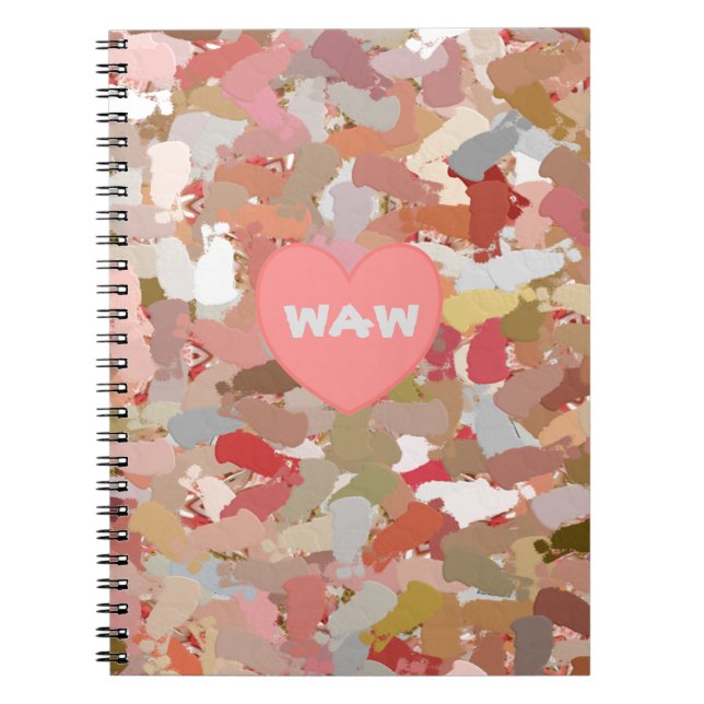 Coral Paint Splatter Notebook (Front)