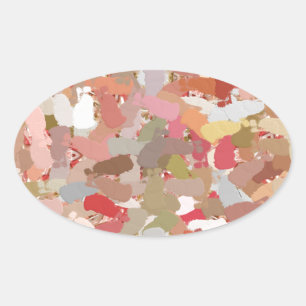Coral Paint Splatter Oval Sticker