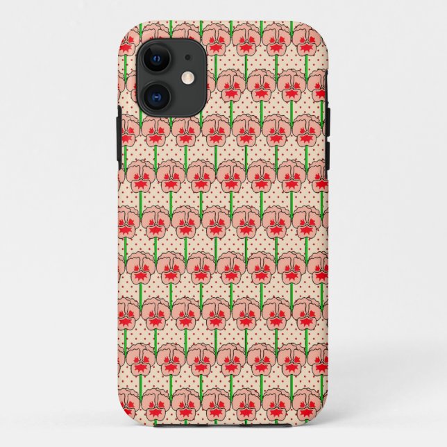 Coral pansies - retro wallpaper pattern Case-Mate iPhone case (Back)