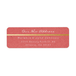 Coral Paper Kraft White New Adress RSVP