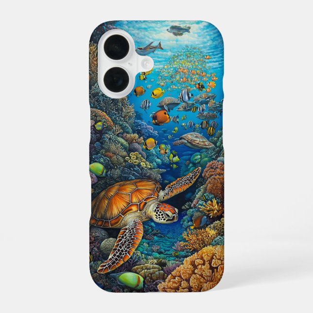 Coral Party iPhone 16 Case (Back)