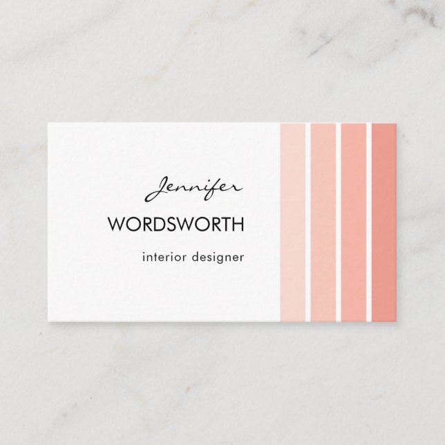 Coral Pastel Minimalist Professional Business Card (Front)