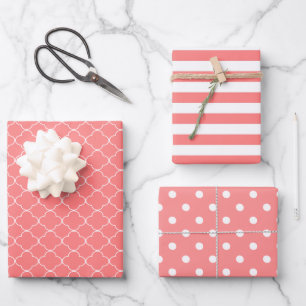 Coral Patterned Wrapping Paper Sheet