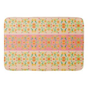 Coral Peach and Gold Bath Mat