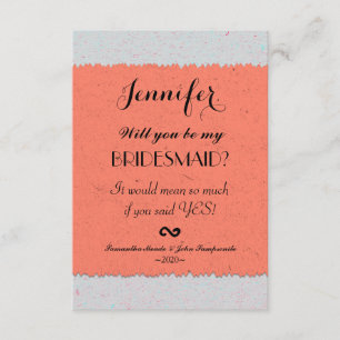 Coral Peach and Slate Grey Edgy Pattern Invitation